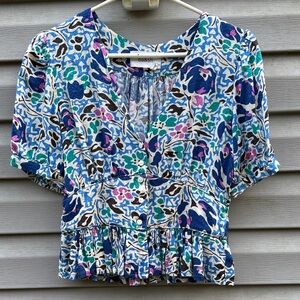 Ba&sh | Peplum Button Down Blouse size Small